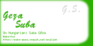 geza suba business card